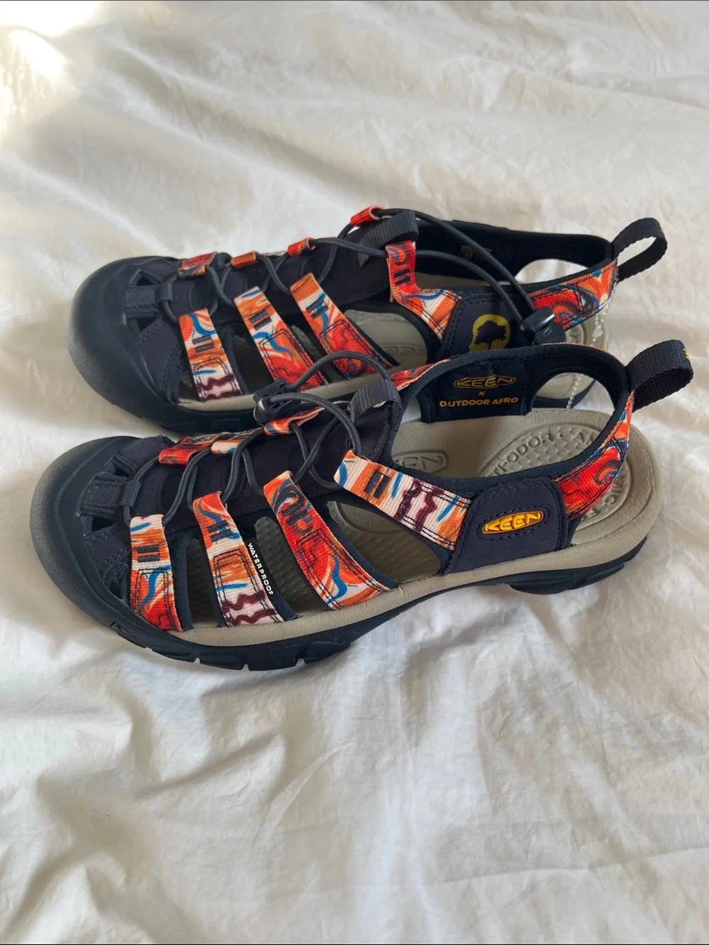 NEW WITHOUT TAGS Keen Newport Retro Sandal orange navy blue men’s size 8.5